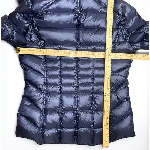 Andrew Marc Duck Down Puffer Jacket M Navy 650 Fill Hooded Quilted Warm Coat - Picture 4 of 6